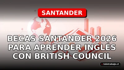 Becas Santander 2026 para aprender inglés con British Council, representadas por un símbolo abstracto de conexión global y educación.