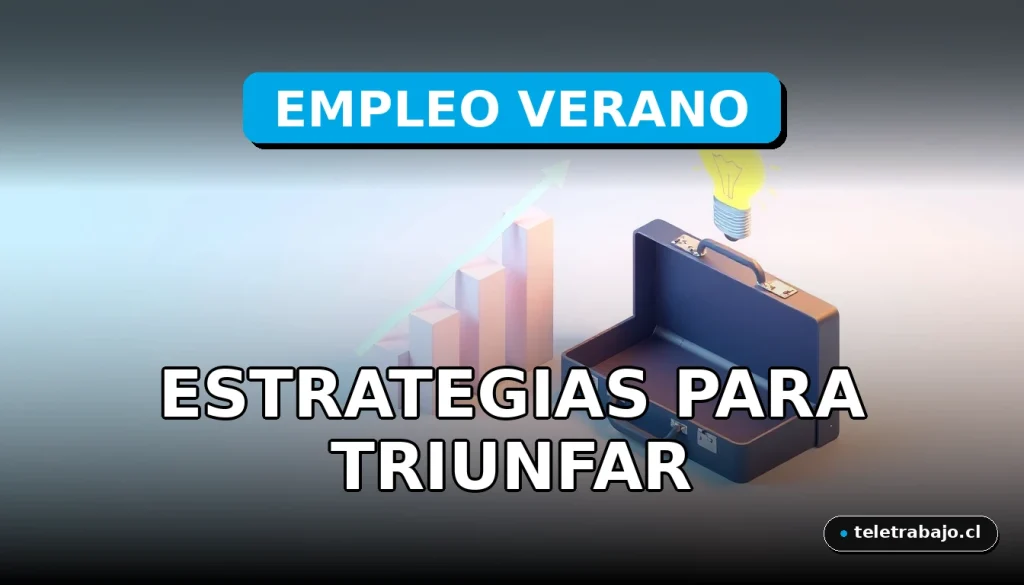 Estrategias de búsqueda de empleo para el verano 2026 en una oficina moderna con elementos visuales abstractos.