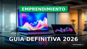 Guía definitiva para capitalizar el paro y emprender en 2026, representada por un espacio de trabajo moderno y tecnológico.