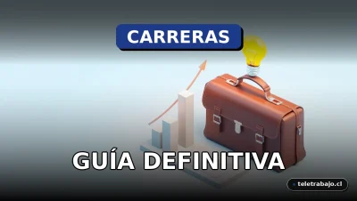 Guía visual sobre carreras profesionales con alta demanda y proyección futura en Chile para el año 2026, representada por elementos de oficina moderna.