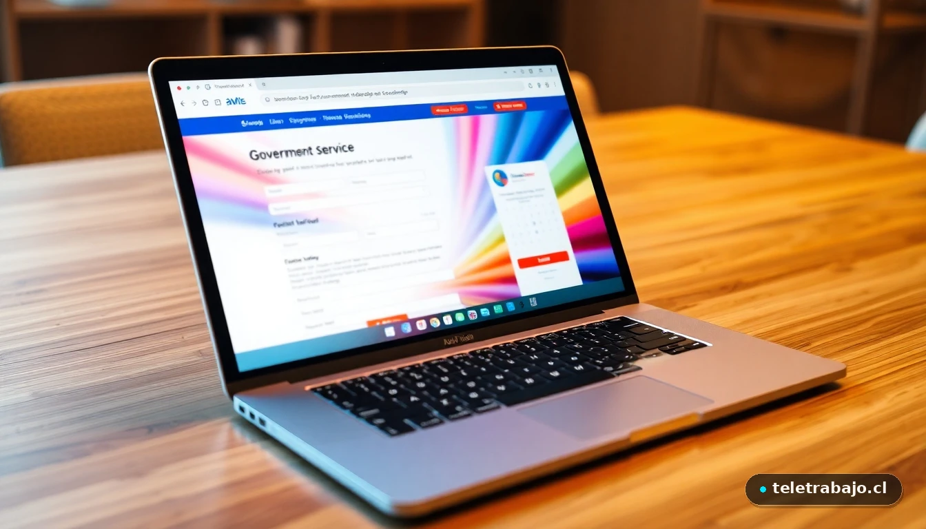 Portátil mostrando la web del SEPE para solicitar cita previa por desempleo de forma online.