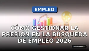 Concepto visual sobre gestión del estrés y la presión durante la búsqueda de empleo, con elementos corporativos abstractos.