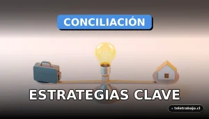 Estrategias de conciliación laboral y familiar para empresas modernas en 2026, ilustrada con elementos abstractos corporativos.