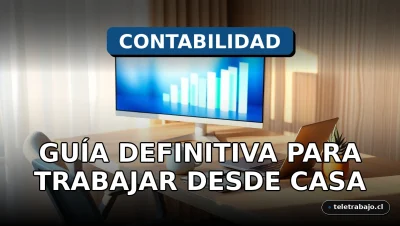 Una guía completa para la contabilidad remota y el trabajo desde casa en 2026, mostrando un espacio de trabajo moderno y eficiente.