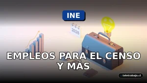 Ilustración abstracta corporativa sobre la convocatoria de empleos del Censo INE 2026 en México.