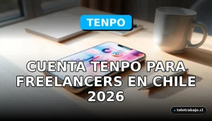 Cuenta digital Tenpo para trabajadores freelance y autónomos en Chile, mostrando una interfaz moderna de gestión financiera.
