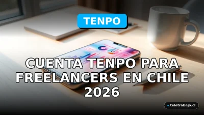 Cuenta digital Tenpo para trabajadores freelance y autónomos en Chile, mostrando una interfaz moderna de gestión financiera.