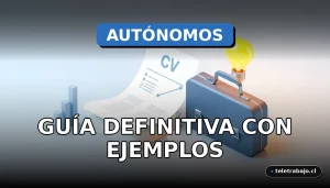 Ejemplo de currículum vitae moderno para trabajadores autónomos y freelancers sobre fondo de oficina abstracta minimalista.