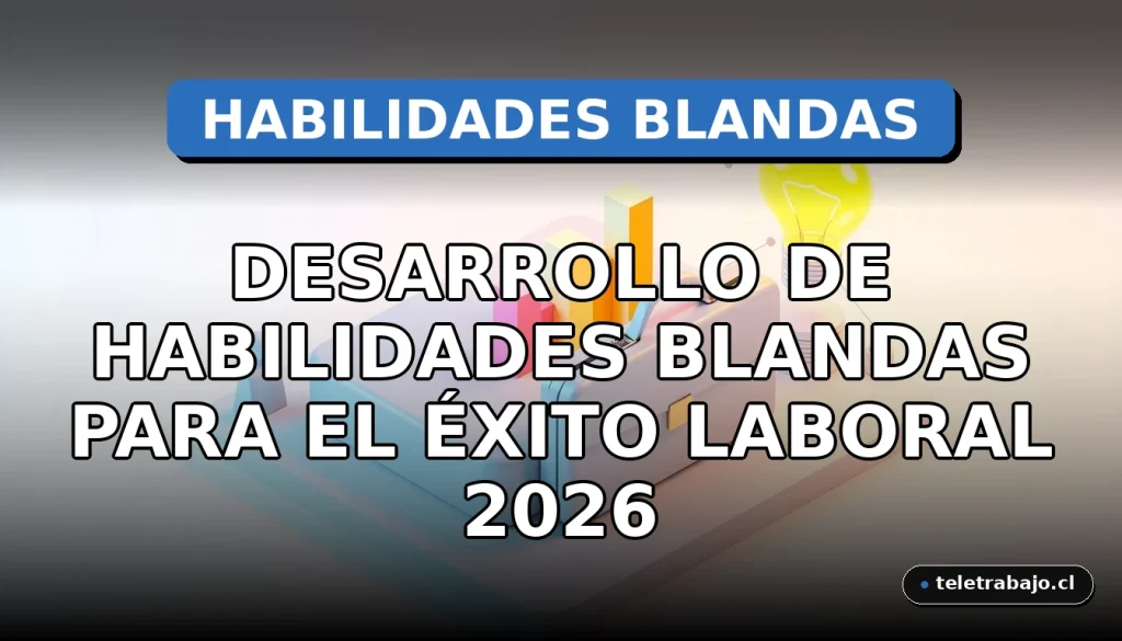 Ilustración isométrica minimalista que representa el desarrollo de habilidades blandas como comunicación, liderazgo y pensamiento crítico para el éxito profesional en 2026.