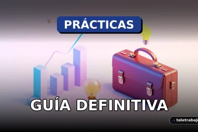 Guía para encontrar prácticas profesionales en 2026, representada por elementos corporativos abstractos en un estilo isométrico minimalista.
