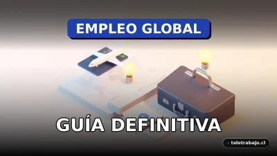 Guía para encontrar trabajo en el extranjero, mostrando un escritorio moderno con elementos de planificación internacional.