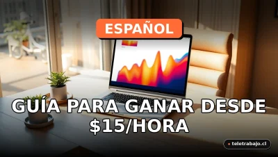Guía para enseñar español online y ganar dinero desde casa en 2026, con un moderno escritorio de home office.