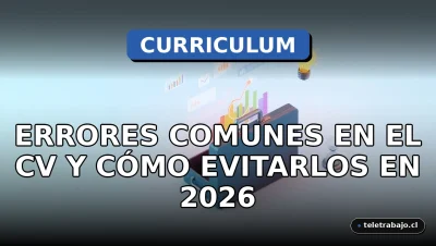 Errores comunes en el currículum vitae y cómo solucionarlos para 2026, ilustración corporativa abstracta.
