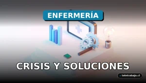 Ilustración isométrica minimalista sobre la crisis de escasez de enfermeras en España, mostrando elementos conceptuales de soluciones y estrategia sanitaria.