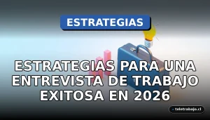 Concepto visual abstracto y minimalista que representa la preparación para una entrevista de trabajo exitosa, con elementos corporativos en un estilo isométrico.