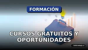 Cursos gratuitos de formación profesional para trabajadores en ERTE sobre un fondo de gráficos abstractos coloridos.