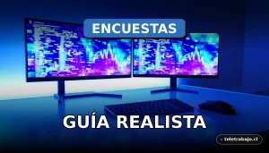Un escritorio moderno con dos monitores mostrando gráficos abstractos de colores, representando el análisis de datos de encuestas online para ganar dinero en 2026.
