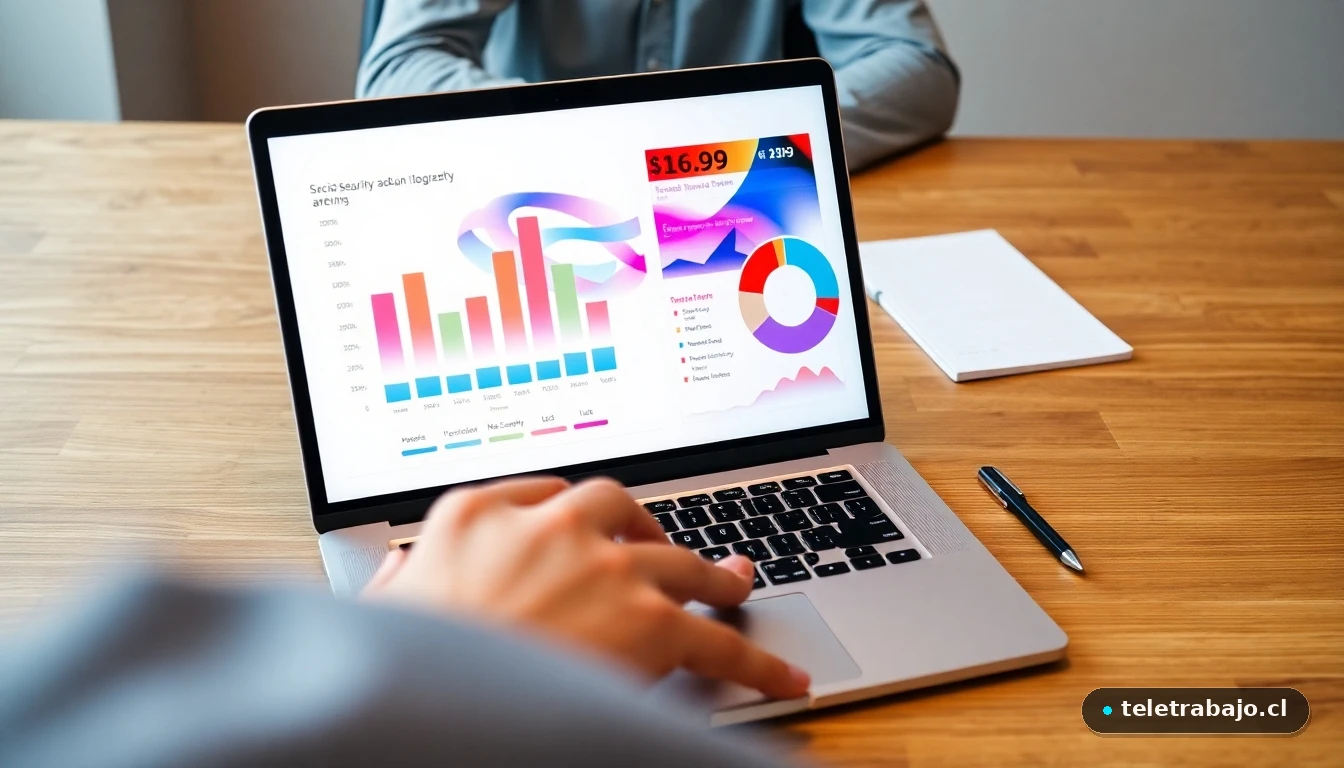 Visualización abstracta de datos sobre grupos de cotización y bases de cotización en una pantalla de ordenador moderna.