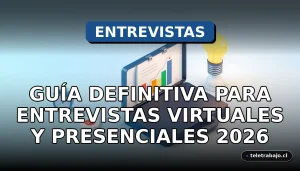 Guía profesional para entrevistas de trabajo virtuales y presenciales en un entorno corporativo moderno.