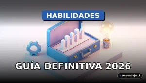 Guía para identificar y desarrollar habilidades profesionales clave en 2026, representada por elementos de oficina abstractos.
