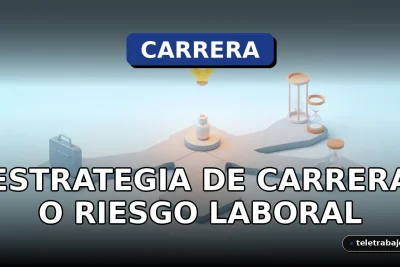 Representación visual abstracta del concepto de cambio laboral frecuente, mostrando un camino de carrera profesional con bifurcaciones.