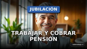 Un profesional mayor de 50 años sonriendo en una oficina moderna, representando el concepto de jubilación activa y trabajo post-pensión.