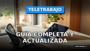 Guía completa sobre la Ley de Teletrabajo en Chile 2026, mostrando un espacio de trabajo moderno y ergonómico en casa.
