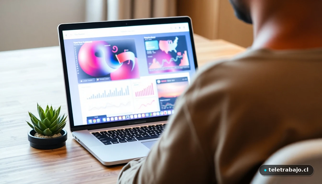 Líder moderno analizando datos de IA en un entorno de trabajo ágil y minimalista