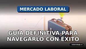 Guía del mercado laboral 2026 con gráficos abstractos en pantallas modernas sobre un escritorio de oficina.