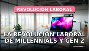 Concepto de microjubilación 2026 para millennials y generación Z, mostrando un espacio de trabajo flexible y moderno.