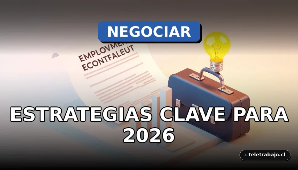 Estrategias de negociación de contrato laboral para profesionales en 2026, representadas por elementos corporativos abstractos.