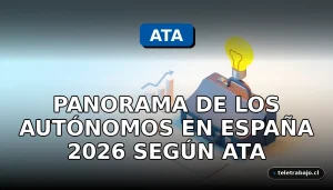 Un informe gráfico sobre el panorama de los autónomos en España en 2026, mostrando datos y estadísticas en una pantalla.