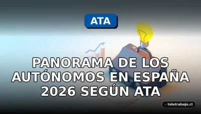 Un informe gráfico sobre el panorama de los autónomos en España en 2026, mostrando datos y estadísticas en una pantalla.