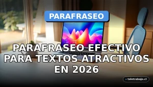 Un escritorio de oficina en casa moderno y acogedor con un portátil mostrando gráficos abstractos, iluminación cálida y plantas decorativas.