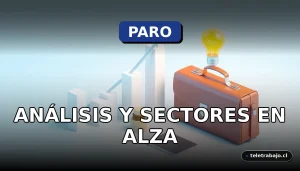 Análisis del paro en España y sectores en alza en 2026 representado por un gráfico abstracto en una oficina moderna.