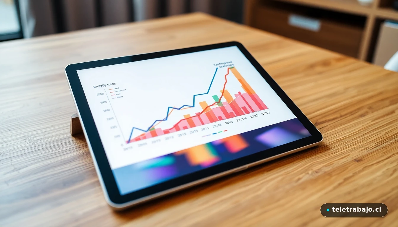Gráficos de tendencias de empleo para titulados de Formación Profesional en sectores tecnológicos y sanitarios.