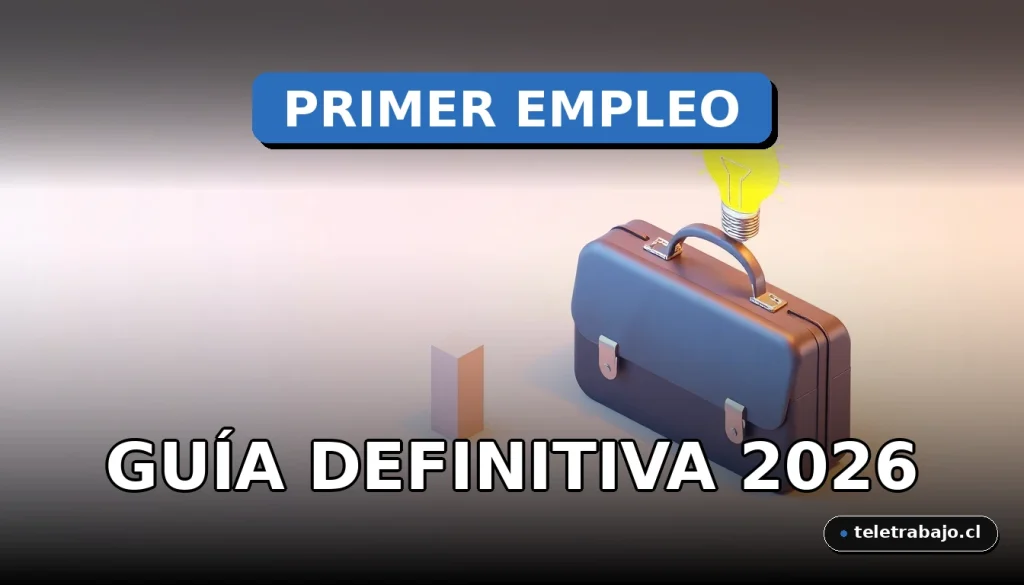 Guía para conseguir tu primer trabajo sin experiencia laboral previa, mostrando elementos profesionales abstractos en un estilo isométrico.