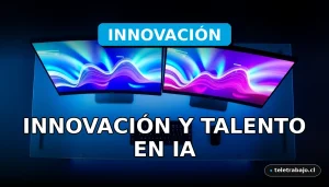 Programa de formación en inteligencia artificial 2026 con gráficos de datos abstractos en un entorno de oficina moderno y tecnológico.