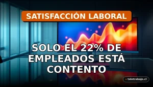 Gráficos abstractos de baja satisfacción laboral en una oficina moderna sin personas.