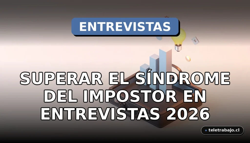 Ilustración isométrica minimalista de elementos corporativos abstractos sobre superar el síndrome del impostor en procesos de selección.