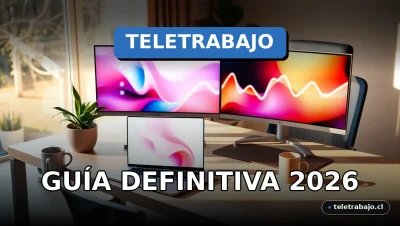 Guía definitiva para encontrar trabajo remoto bilingüe en 2026, mostrando una moderna configuración de oficina en casa sin personas.
