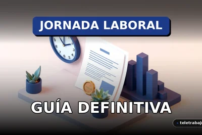 Guía completa sobre los diferentes tipos de jornada laboral en España para 2026, representada por un entorno corporativo abstracto.