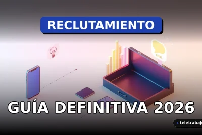 Guía definitiva para trabajar con reclutadores y headhunters en 2026, representada por elementos corporativos abstractos.