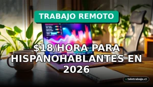 Un moderno y acogedor escritorio de trabajo remoto en casa con portátil, gráficos abstractos en pantalla, plantas y luz natural.