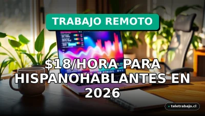 Un moderno y acogedor escritorio de trabajo remoto en casa con portátil, gráficos abstractos en pantalla, plantas y luz natural.
