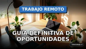 Guía definitiva de oportunidades de trabajo remoto en Chile para el año 2026, mostrando un escritorio moderno en casa.