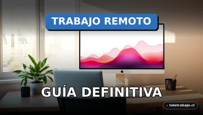 Guía definitiva para conseguir trabajo remoto sin experiencia en 2026, con un escritorio moderno y minimalista en casa.