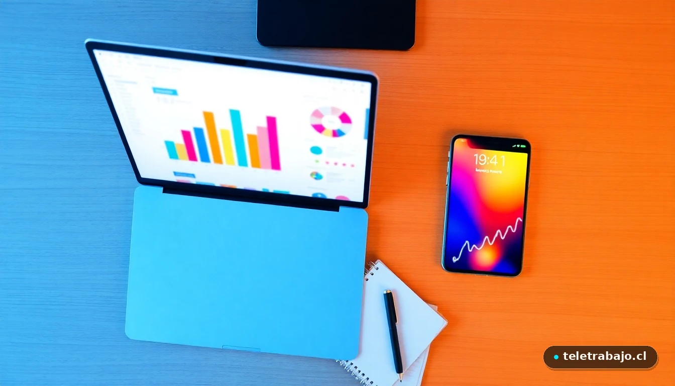 Comparativa visual entre el entorno laboral estructurado y el modelo de red en una mesa de trabajo moderna.