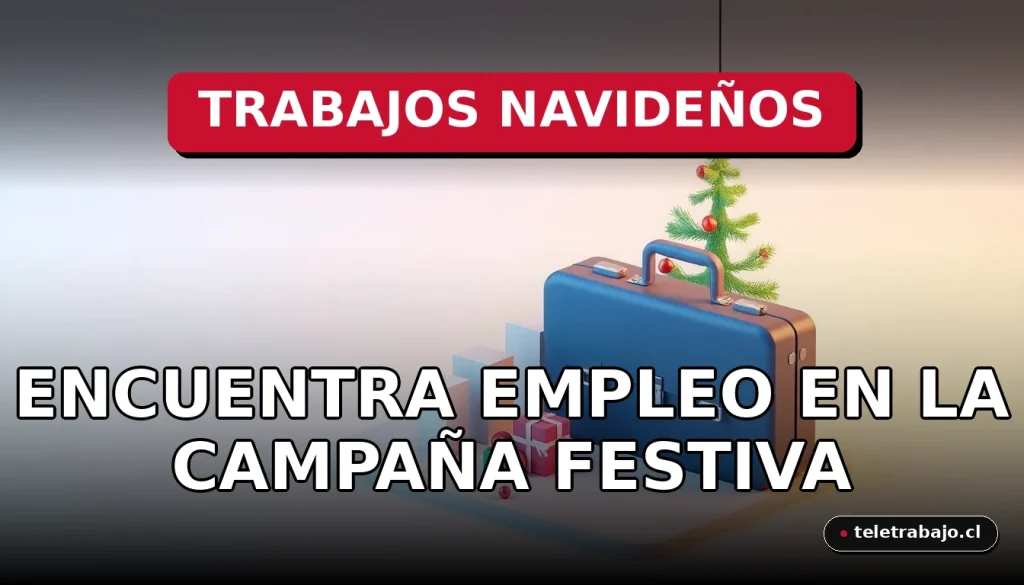Oportunidades de empleo temporal en la campaña de Navidad 2026, ilustración corporativa abstracta.