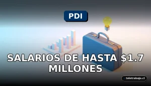 Trabajos PDI 2026 con salarios competitivos representados por un entorno de trabajo corporativo abstracto.